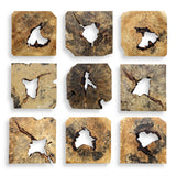Bahati Woodtone Natural Wood Wall Décor In (Set of 9)
