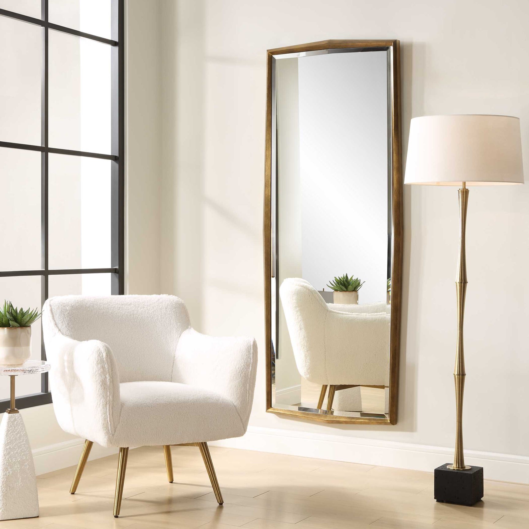 On Point Gold Wood Dressing Mirror