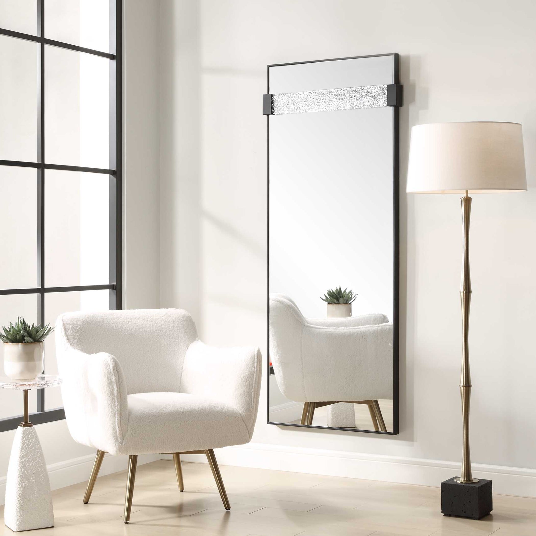 Stratton Black Modern Dressing Mirror
