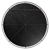 Grand Pendulum Black/Gold Round Mirror
