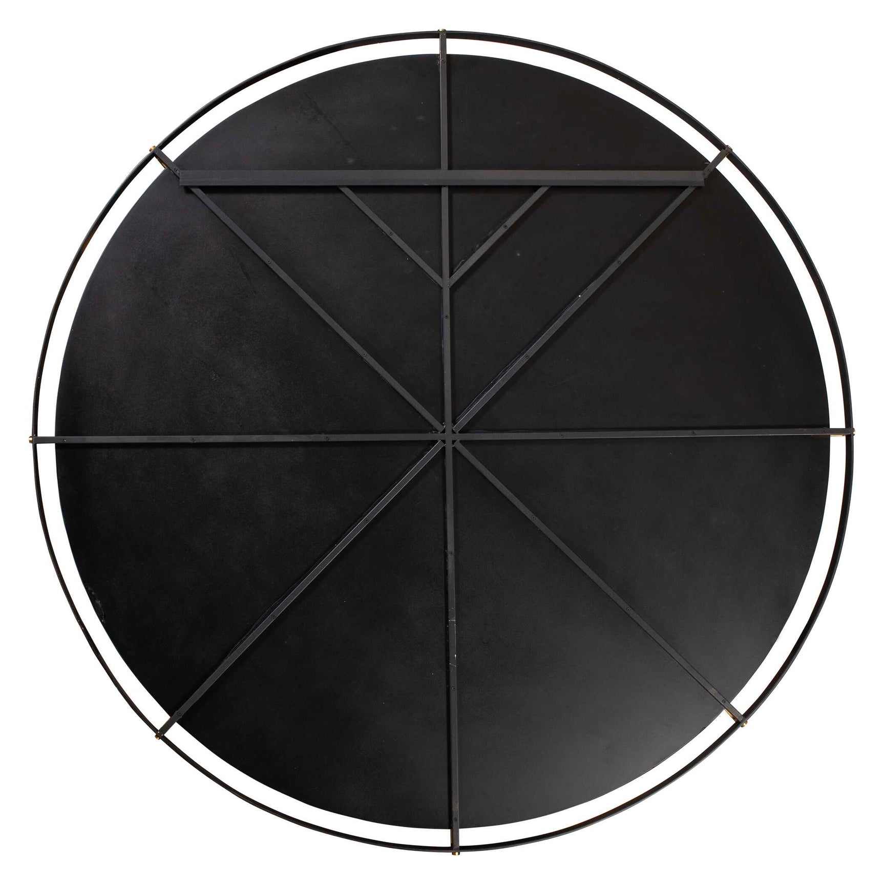 Grand Pendulum Black/Gold Round Mirror