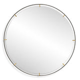 Grand Pendulum Black/Gold Round Mirror