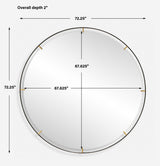 Grand Pendulum Black/Gold Round Mirror
