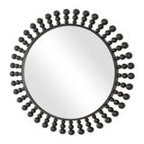Aziel Black Round Mirror