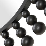 Aziel Black Round Mirror