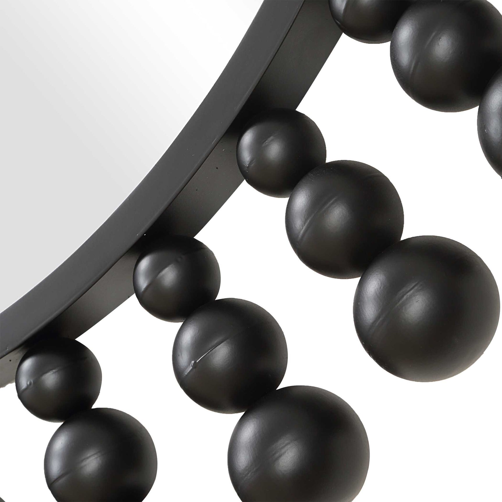 Aziel Black Round Mirror