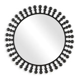 Aziel Black Round Mirror