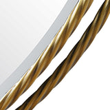 Guardrail Black/Brass Round Mirror
