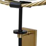 Guardrail Black/Brass Round Mirror