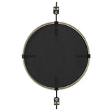 Guardrail Black/Brass Round Mirror