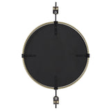 Guardrail Black/Brass Round Mirror