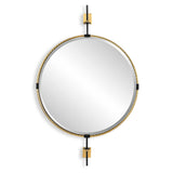 Guardrail Black/Brass Round Mirror