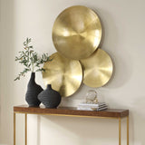 Cymbalic Brass Round Wall Art (Set of 3)