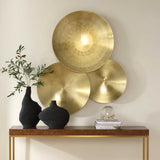Cymbalic Brass Round Wall Art (Set of 3)
