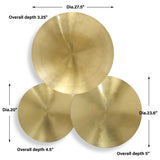 Cymbalic Brass Round Wall Art (Set of 3)