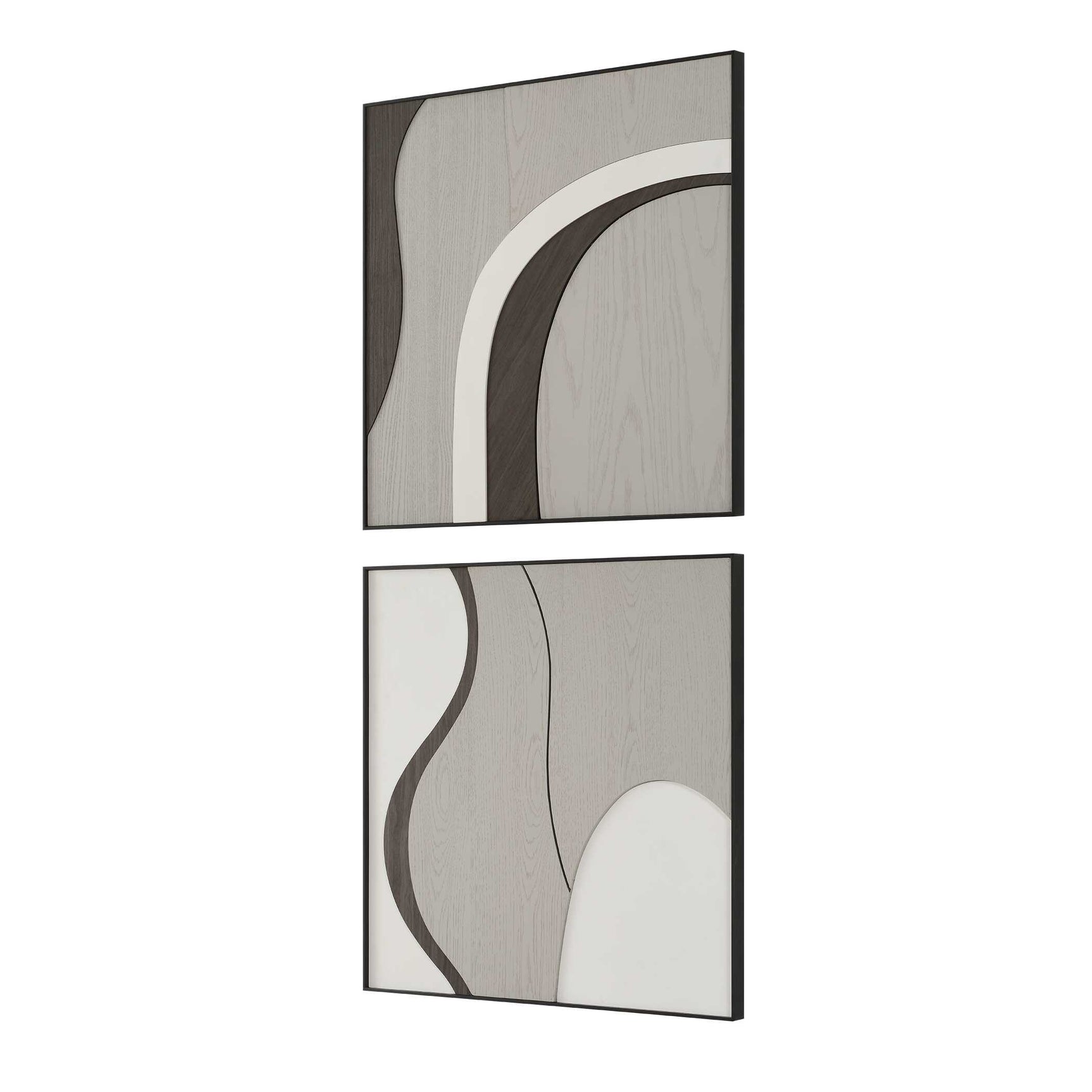 Joel Brown/Gray Modern Wood Wall Art (Set of 2)