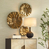Peonia Gold Outdoor Wall Art (Set of 3)