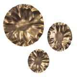 Peonia Gold Outdoor Wall Art (Set of 3)
