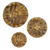 Peonia Gold Outdoor Wall Art (Set of 3)