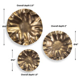 Peonia Gold Outdoor Wall Art (Set of 3)
