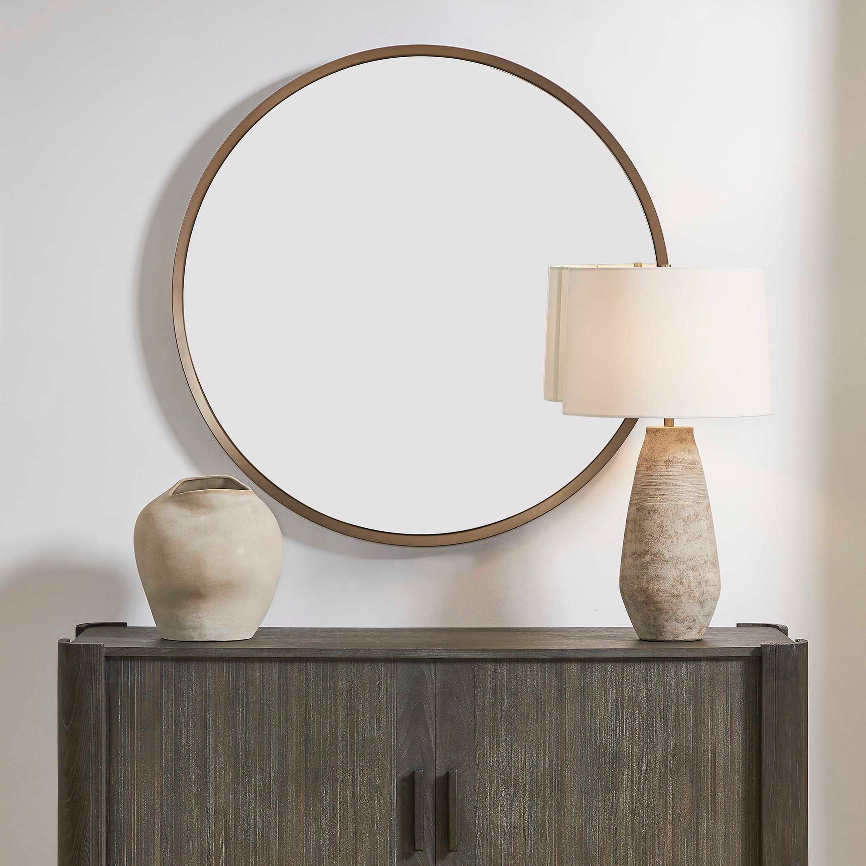 Torrado Bronze Round Mirror