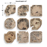 Bahati Brown Wood Bleached Wall Decor (Set of 9)