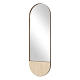 Russo Bronze/Brown/Gold Travertine Tall Oval Mirror