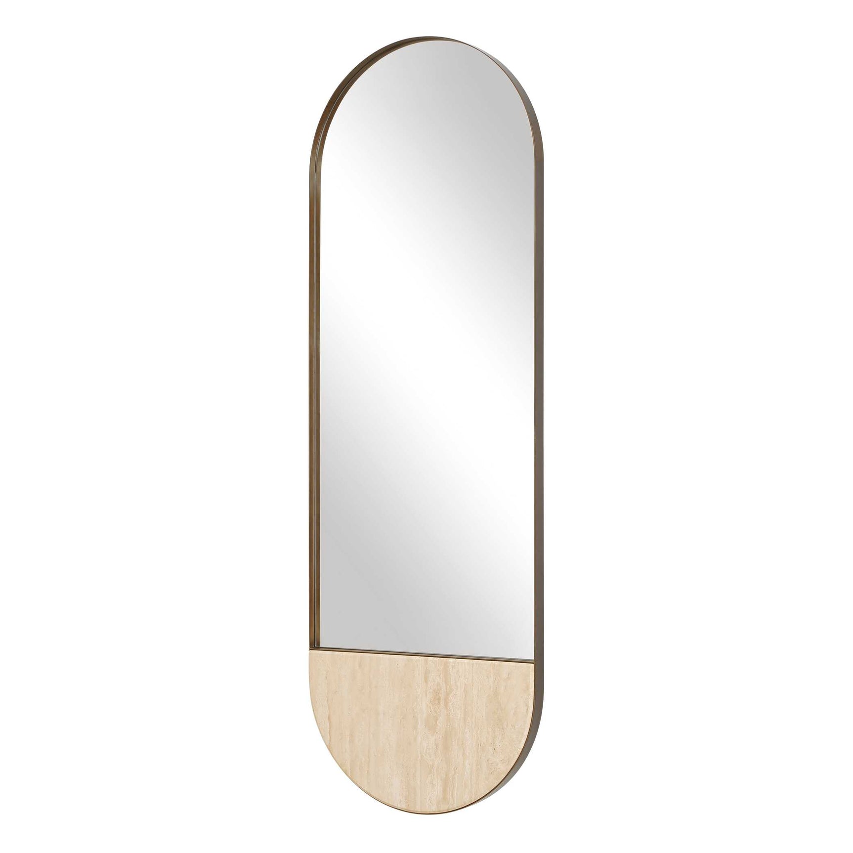 Russo Bronze/Brown/Gold Travertine Tall Oval Mirror