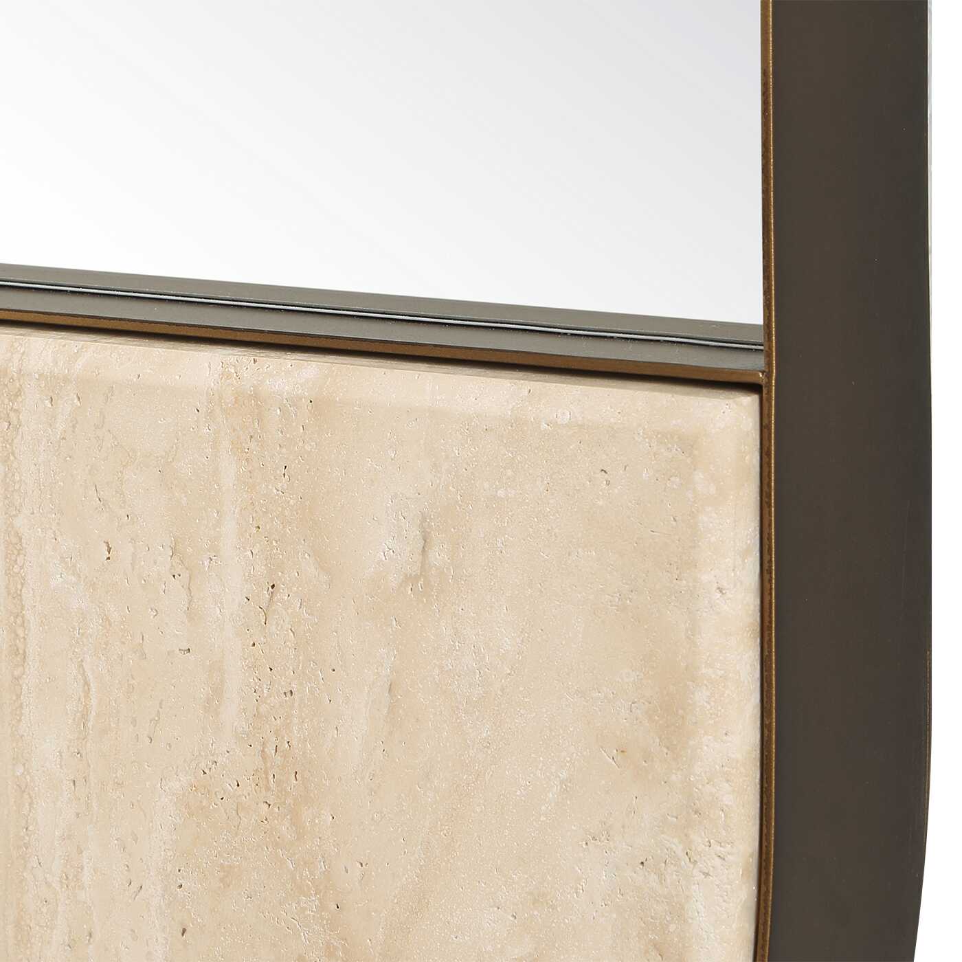 Russo Bronze/Brown/Gold Travertine Tall Oval Mirror