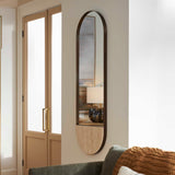 Russo Bronze/Brown/Gold Travertine Tall Oval Mirror