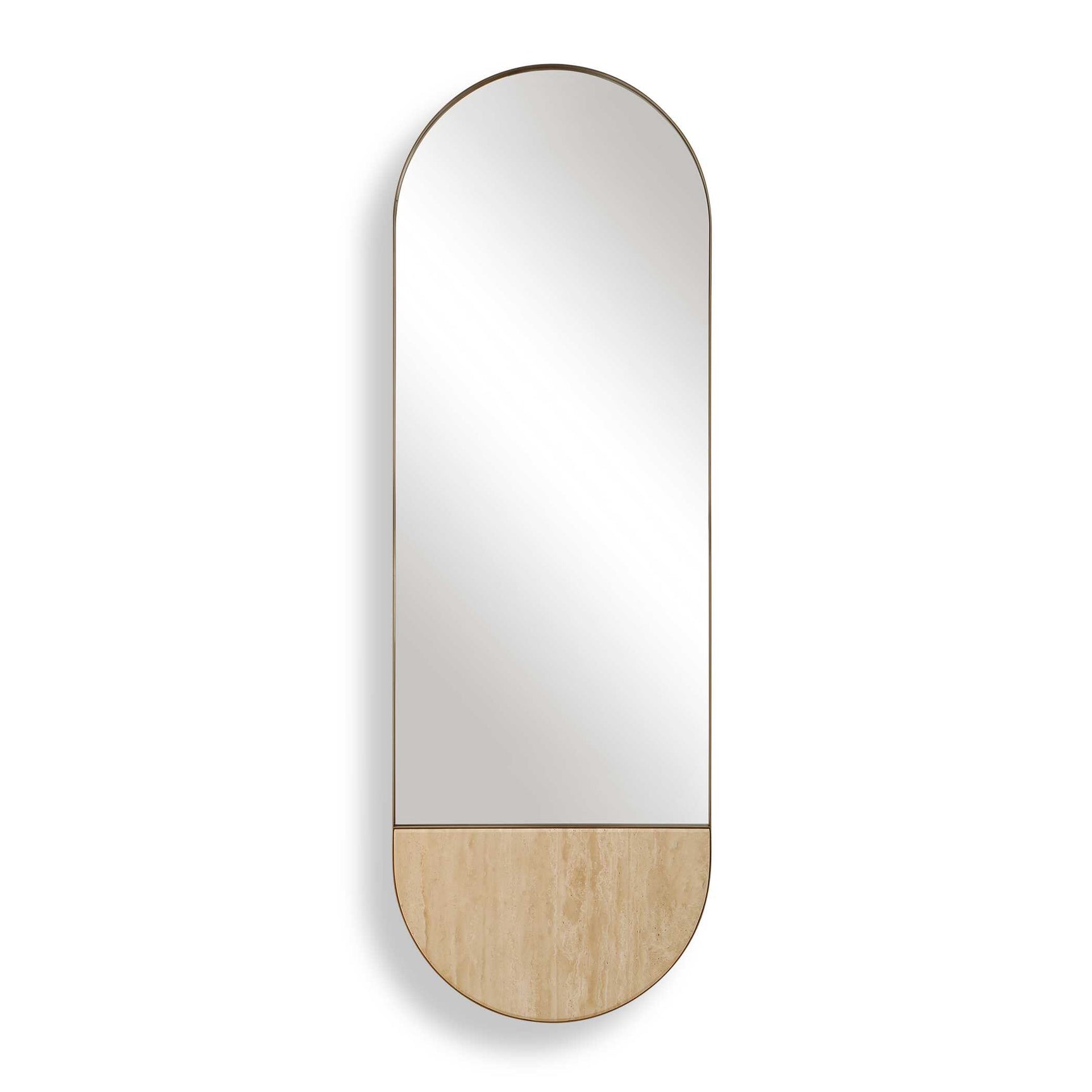 Russo Bronze/Brown/Gold Travertine Tall Oval Mirror