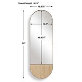 Russo Bronze/Brown/Gold Travertine Tall Oval Mirror