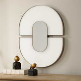 Encase White Modern Oval Mirror