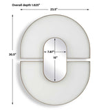 Encase White Modern Oval Mirror