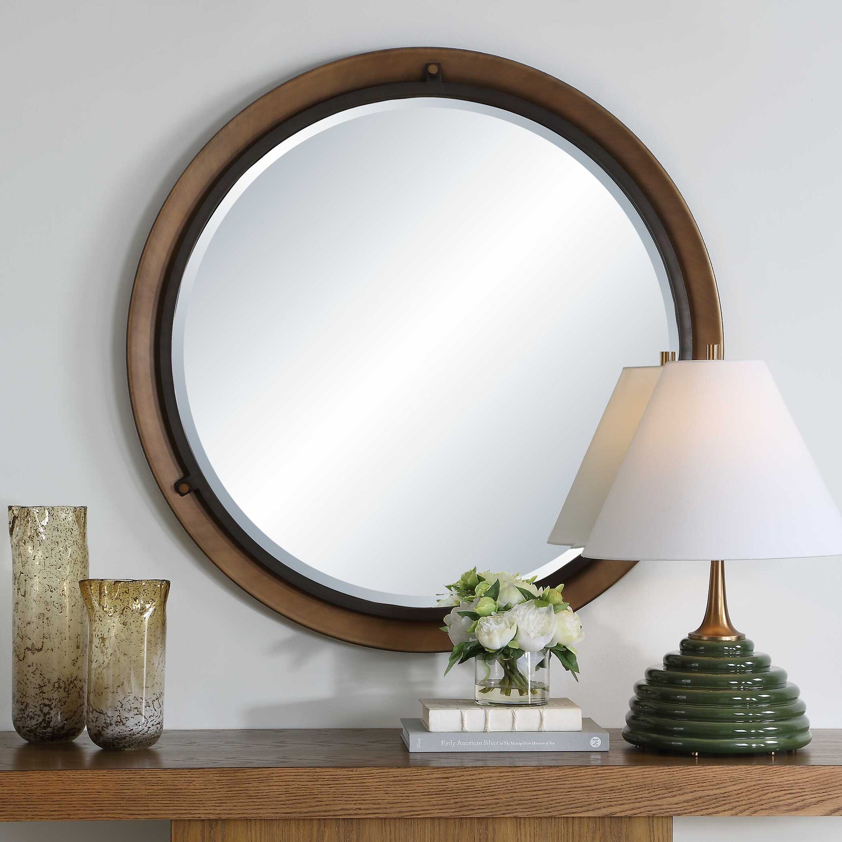 Porthole Bronze Round Mirror