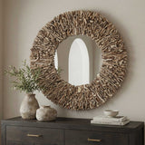 Rossetti Woodtone Round Interwoven Wood Mirror
