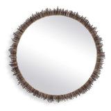 Tiger Sea Urchin Brown/Green/White Round Mirror