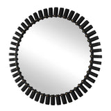 Jael Black Round Iron Bands Mirror