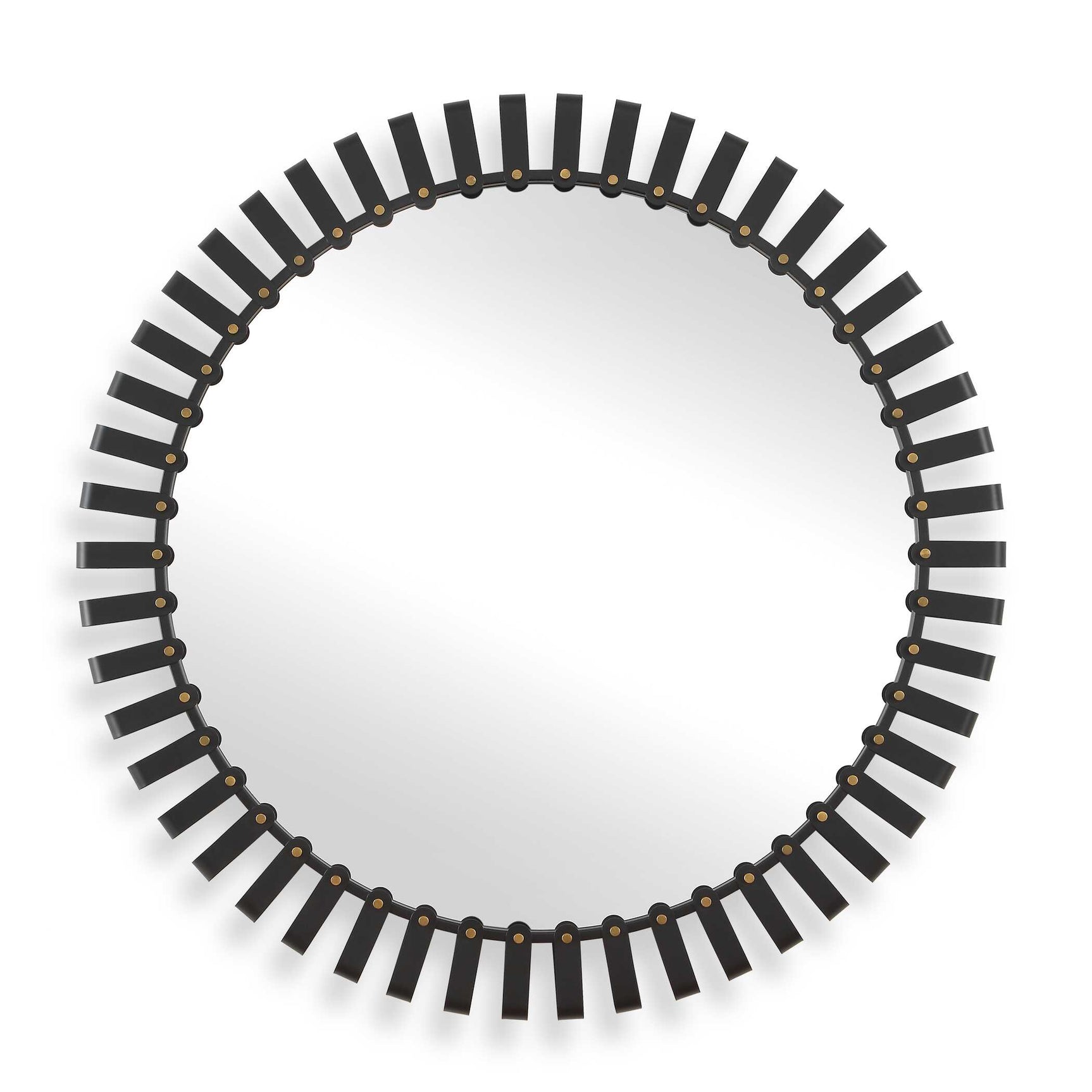 Jael Black Round Iron Bands Mirror