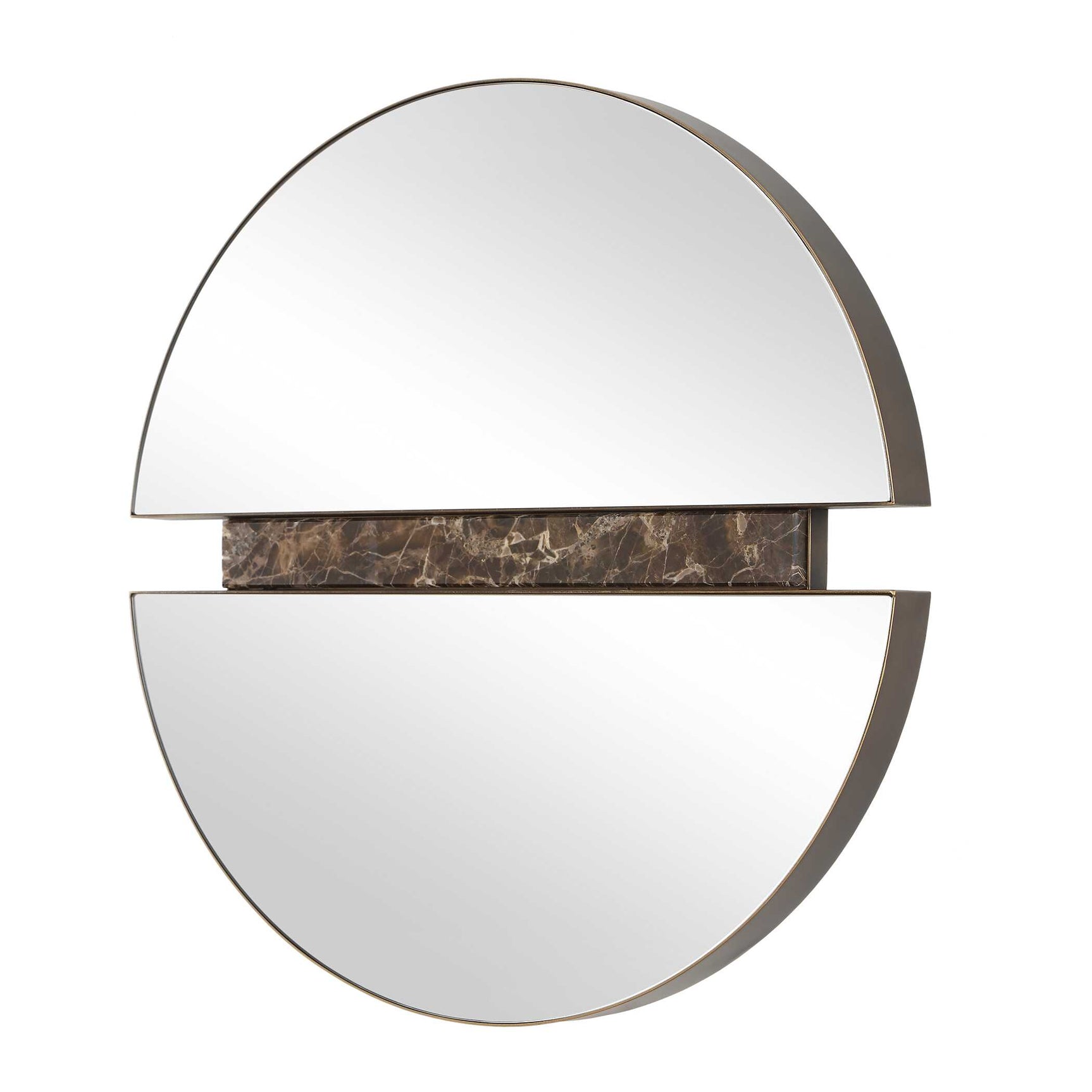 Hanover Bronze/Brown Divided Round Mirror