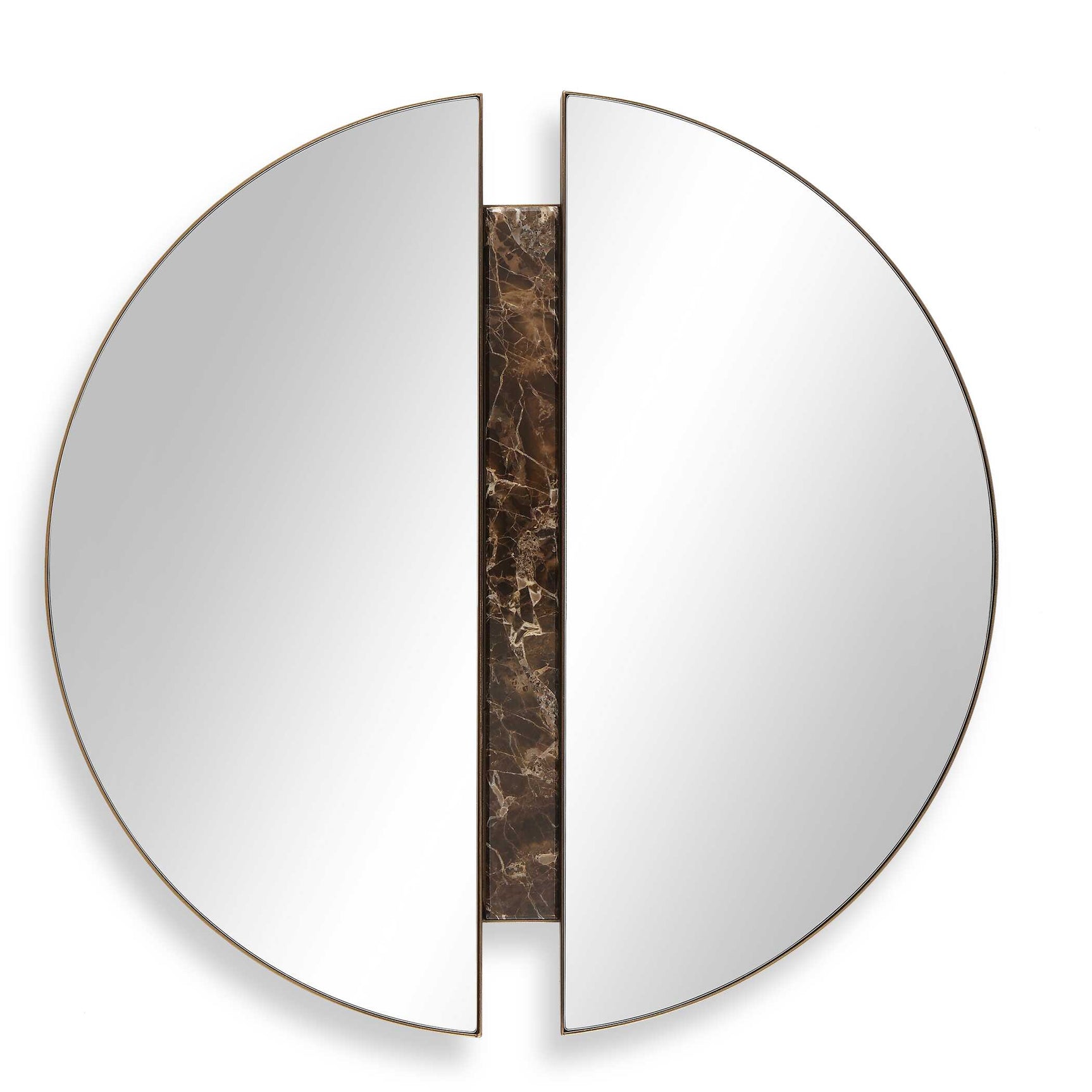 Hanover Bronze/Brown Divided Round Mirror