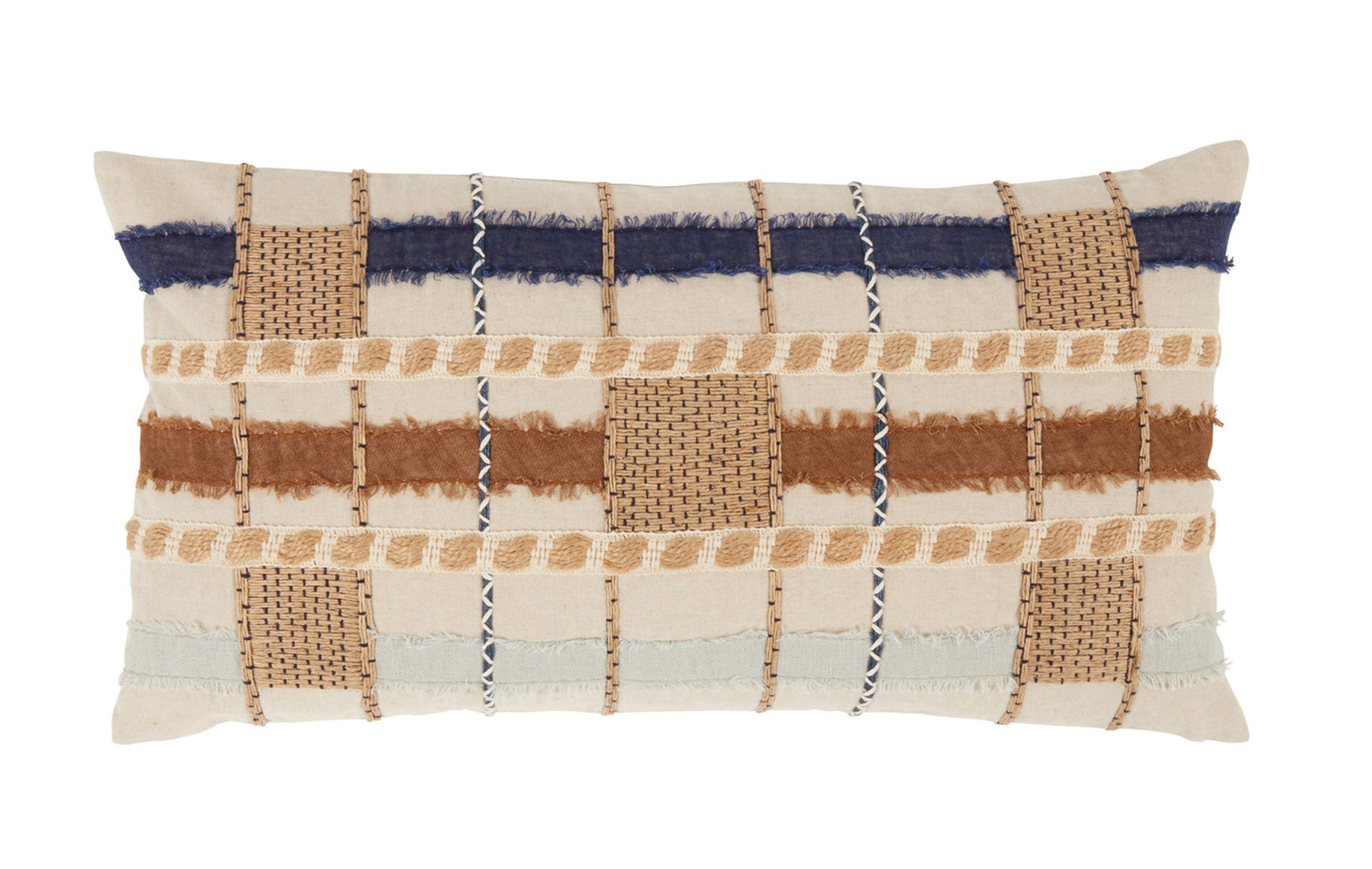 ML Stratton Blue Multi Multiple Sizes Throw Pillow (Set of 2) - Ornate Home