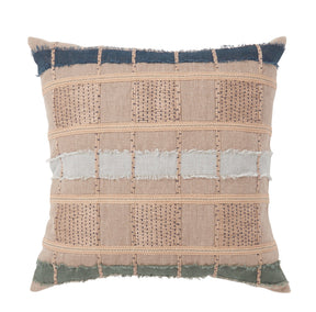 ML Stratton Natural/Blue Multi Multiple Sizes Throw Pillow (Set of 2) - Ornate Home