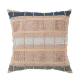 ML Stratton Natural/Blue Multi Multiple Sizes Throw Pillow (Set of 2) - Ornate Home