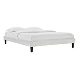 Reign Light Gray Performance Velvet Queen Platform Bed Frame