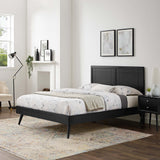 Marlee Black Wood Queen Platform Bed With Splayed Legs