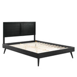 Marlee Black Wood Queen Platform Bed With Splayed Legs