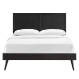 Marlee Black Wood Queen Platform Bed With Splayed Legs