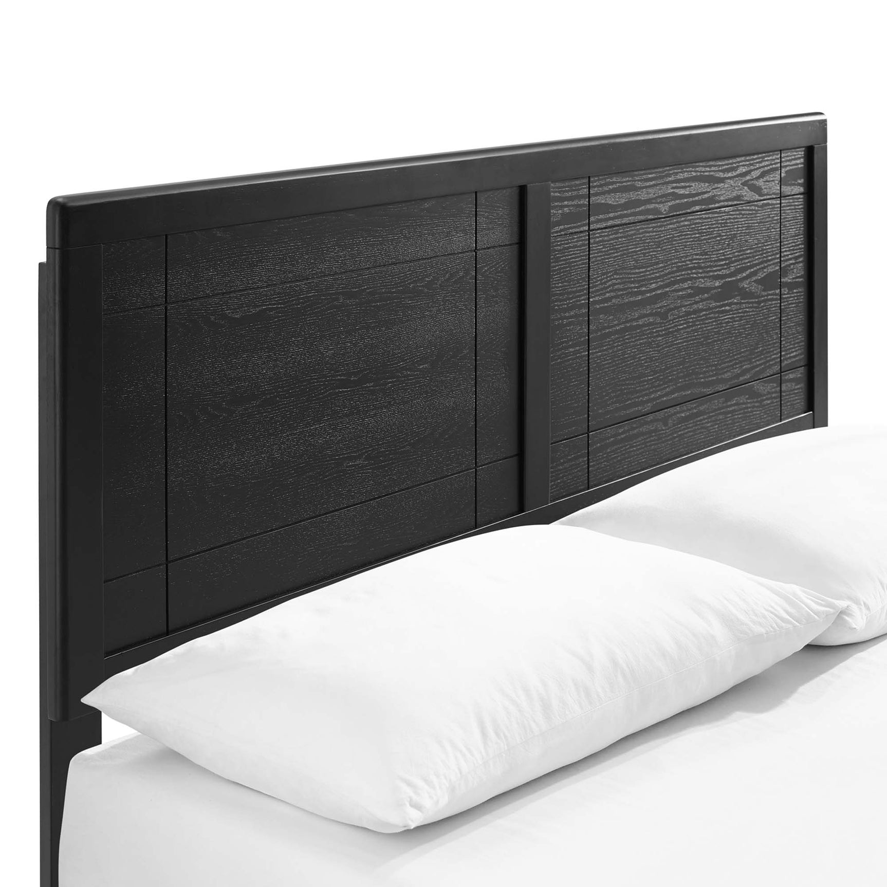 Marlee Black Wood Full Platform Bed With Splayed Legs