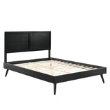 Marlee Black Wood King Platform Bed With Splayed Legs